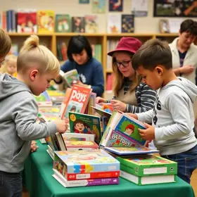 Feira de troca de brinquedos e livros