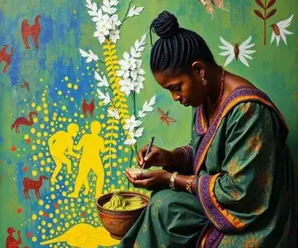 pintura com pigmentos naturais